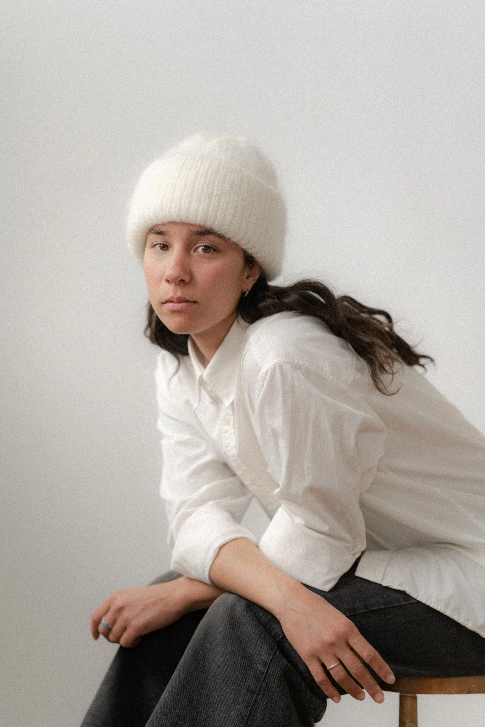 Olann Handmade Maud Hand Knit Mohair and Wool Hat — Olann